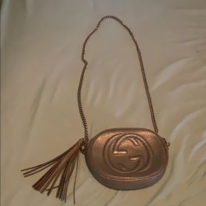 Gucci Disco Soho Gold Leather Cross Body Bag